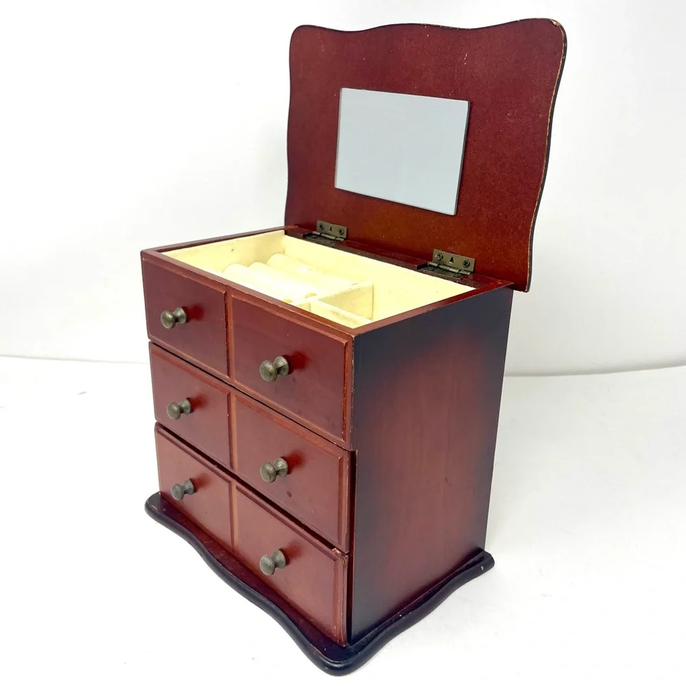 CROFT & BARROW solid wood vintage jewelry box